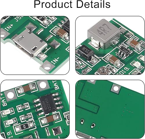 Miniatura 3 de 12 unids 18650 18650 Li-ion cargador de batería módulo 2A USB TP4056 ajustable Boost Módulo DC-DC 3.7V a 5V 9V 12V Step Up Boost Módulo DIY Kit
