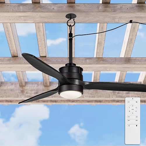 EKIZNSN 42 Inch Waterproof Outdoor Ceiling Fan for Gazebo with Hook - Damp Rated