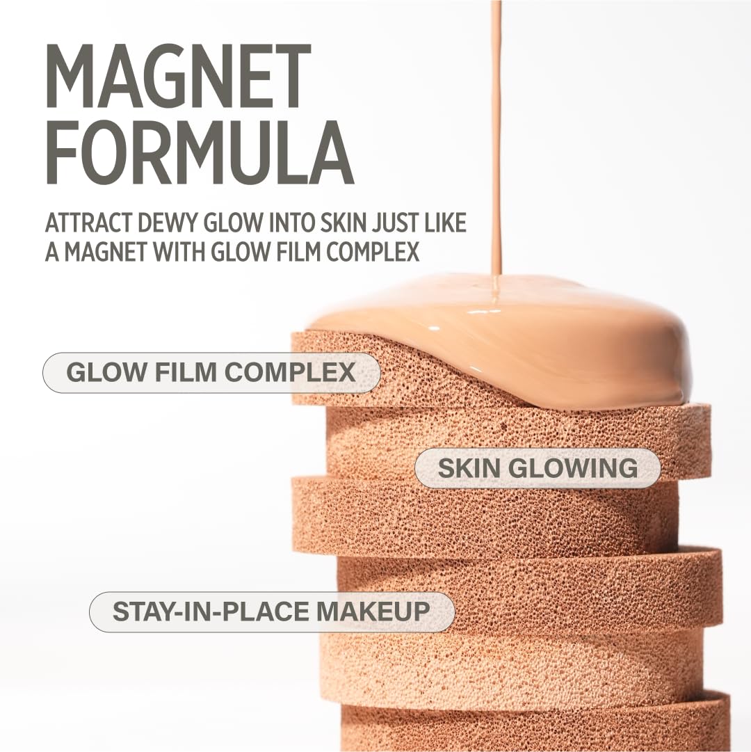 KEYTH PINK MAGNET CUSHION #05 MEDIUM BEIGE (15G, 0.52 OZ.) / Magnetic Adherence, Dewy Radiance, 77% moisture essence, Glow Film Complex, Skin Film Polymer