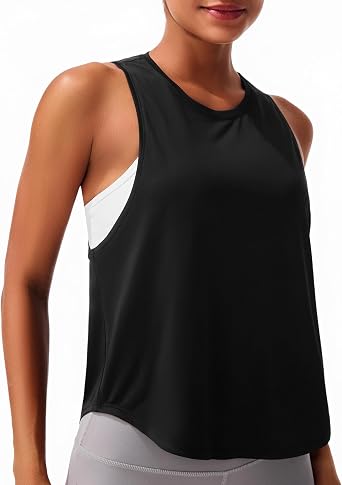 JOYSPELS Workout Tank Tops for Women,UPF 50+ Quick Dry Ice Silk Athletic Running Shirts, Loose Fit Sleeveless Gym Tops