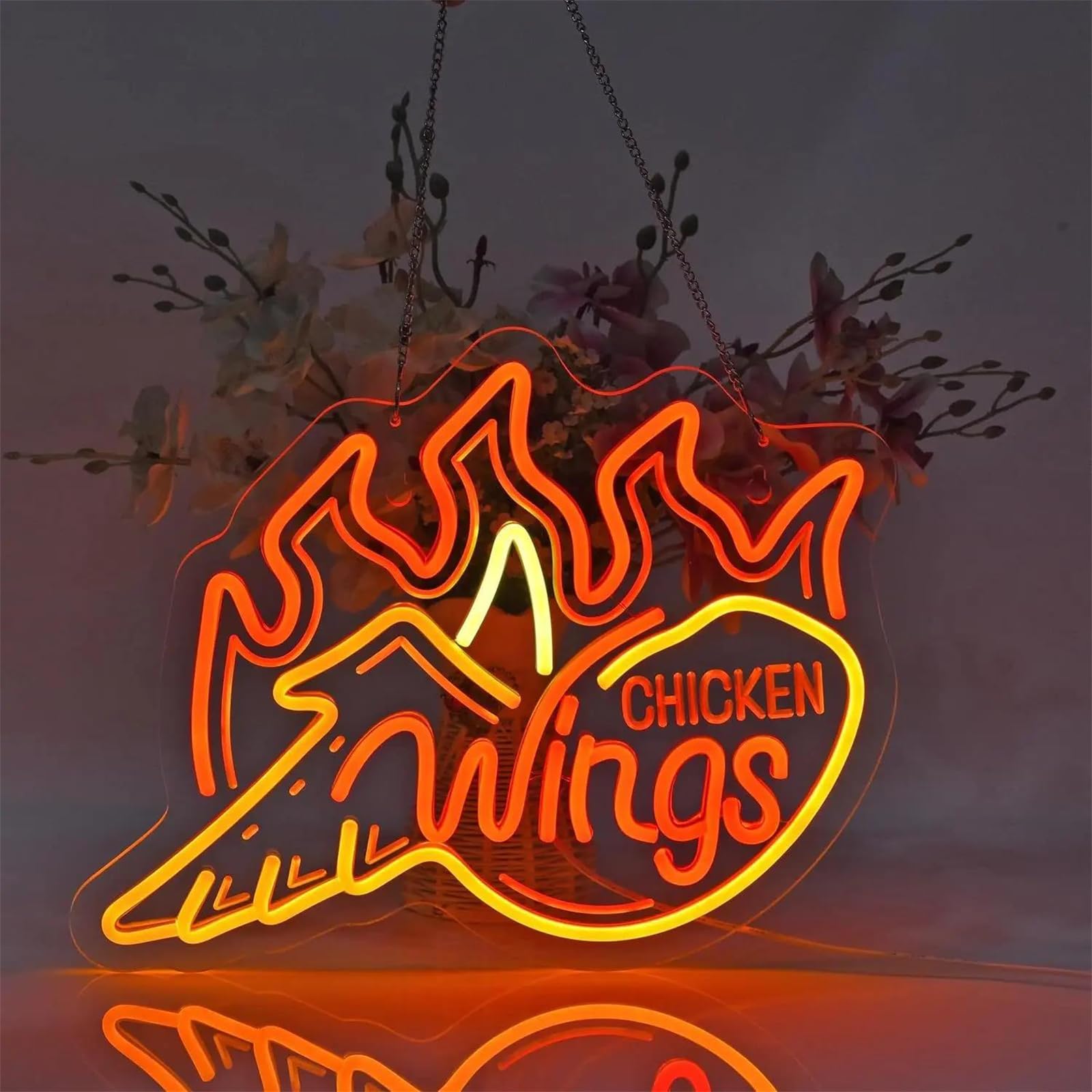 Letrero de neón de ala de Pollo con USB Personalizado Regulable para Colgar en la Pared decoración para Tienda alitas camión Comida rápida Bar Fiesta Restaurante luz de neón led