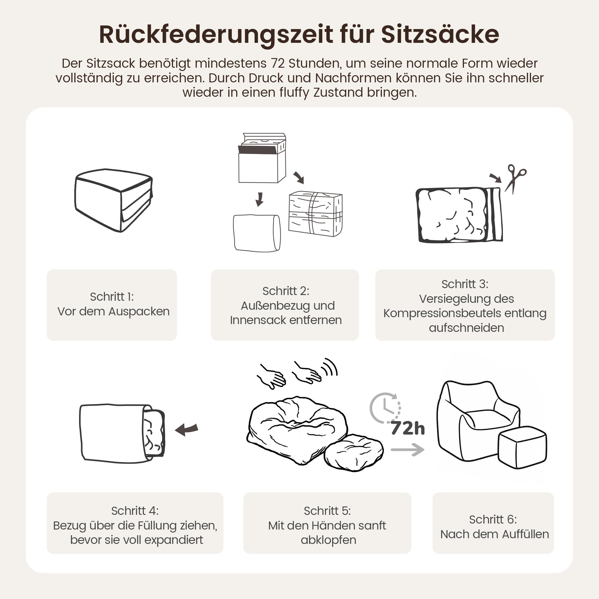 Pamapic Sitzsack XXL Wasserfest Erwachsene Indoor Outdoor mit Hocker Füllung Seitentaschen Polyester Dunkelgrau