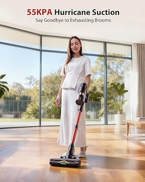 Cordless Vacuum Cleaner, 75Mins/55KPa/650W, Rechargeable