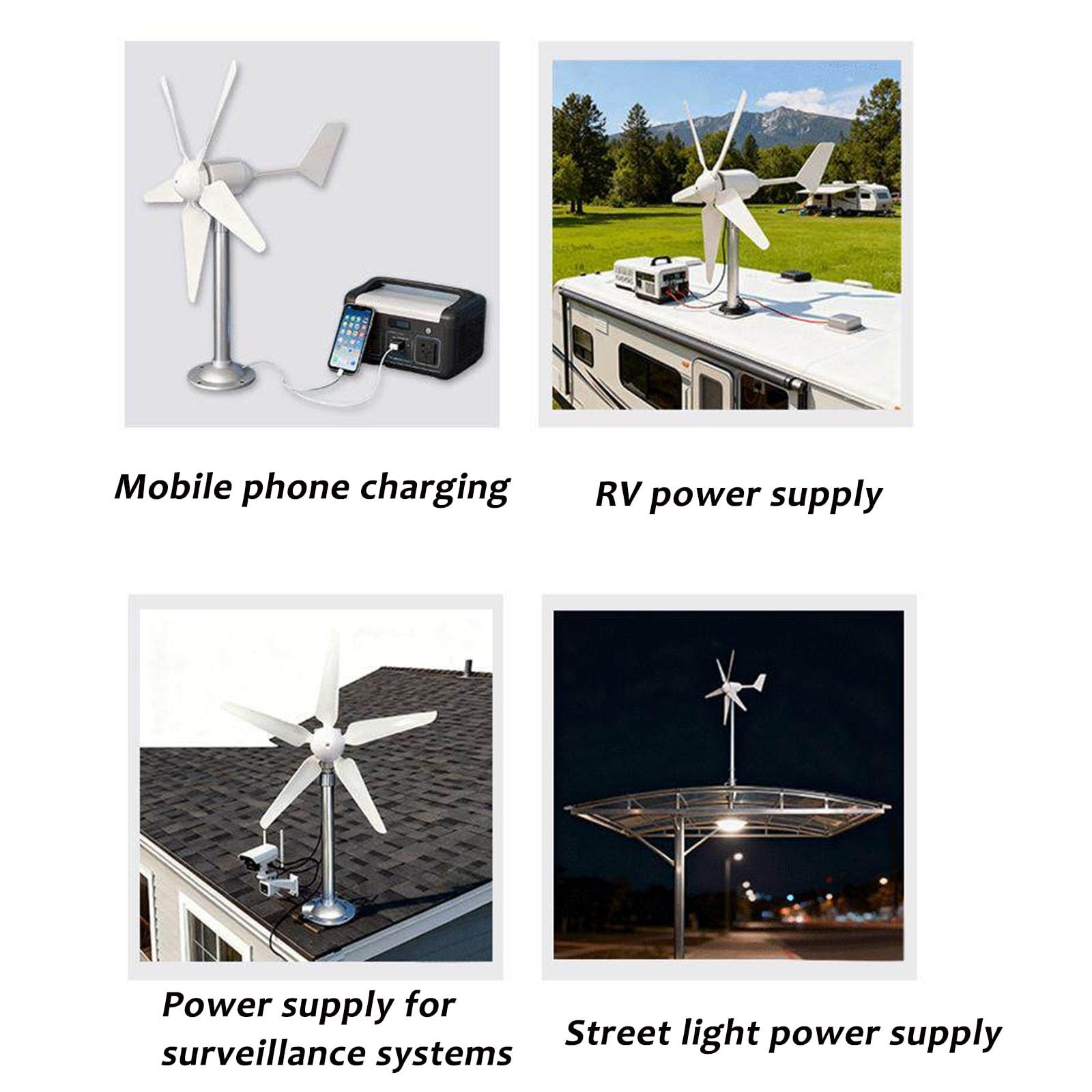 Amazon | 40W ミニ風力発電機キット 永久磁石式 5 枚羽根水平型風車 低