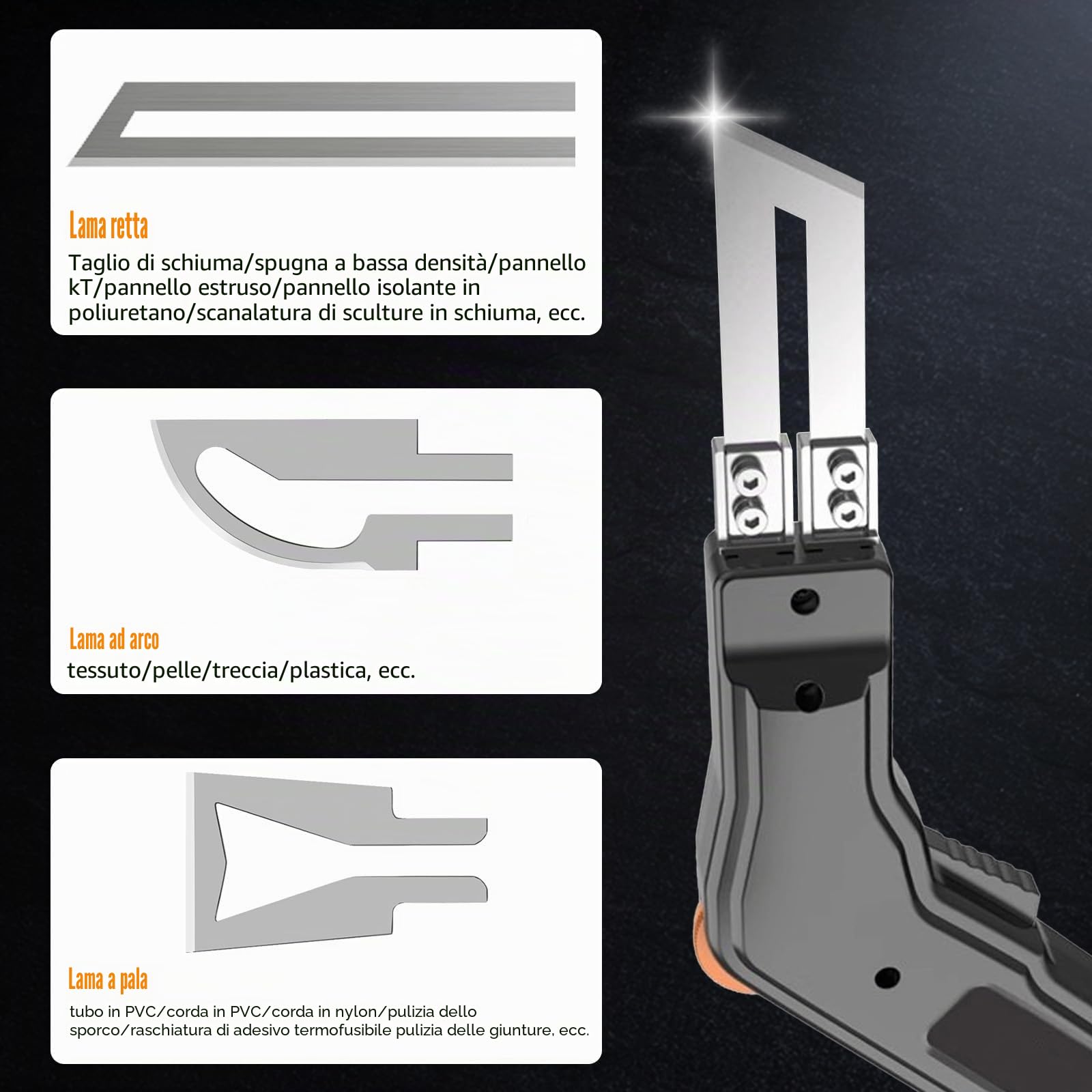 Taglierina elettrica in polistirene da 300 W con 3 lame in nichromo, taglierina elettrica con 0-600 ℃, taglierina per tessuti professionale EPS, EPP, piastre KT, EVA, PU, gomma e tessuto