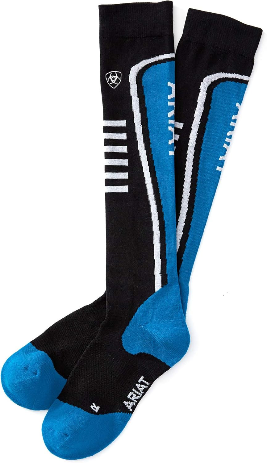 ARIAT Unisex 2341 AriatTEK SlimLine Performance Lightweight Fast Drying Arch Support Mid-Calf Socks