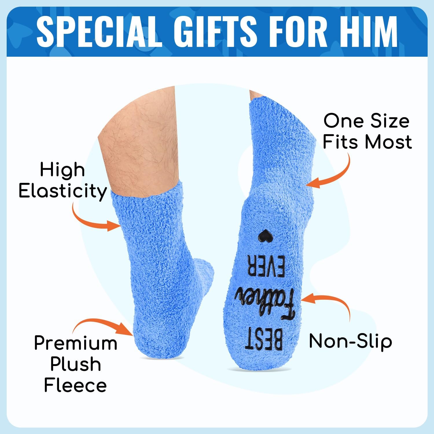 HAPPYPOP Funny Gifts for Men - Blue Socks for Son in Law Dad Uncle Brother, Gifts for Him - Image 5