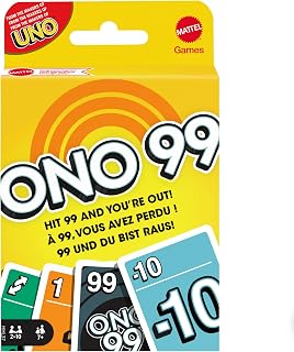 Mattel Games ONO 99 Jeu de Cartes pour Toute la Famille, Jeu de calcul, de 2 à 10 Joueurs -Individuellement ou par équipes, Jouet Enfant, Dès 7 Ans, HHL37