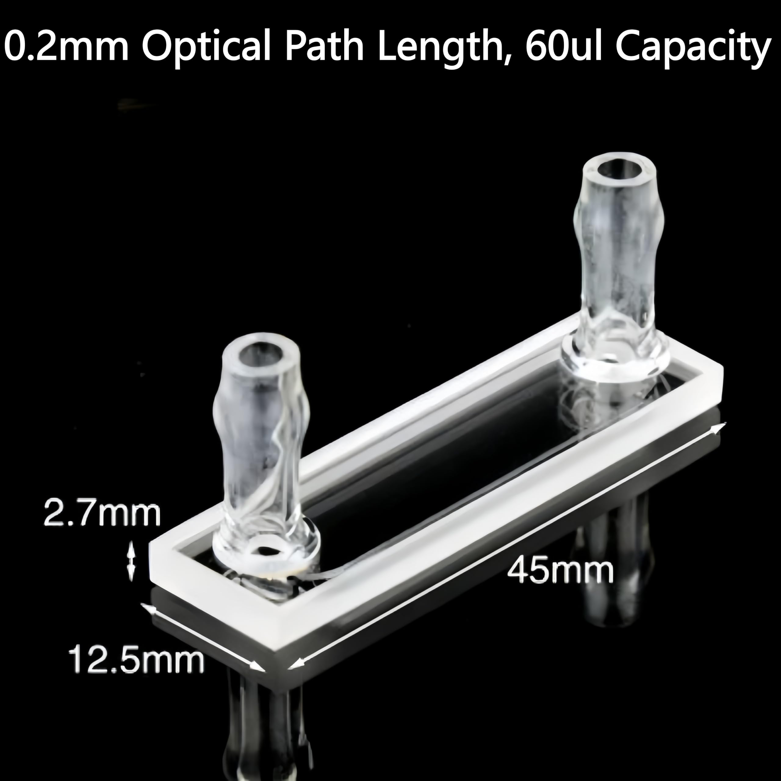 Quarz-Durchflussküvette – röhrenförmige Durchfluss-Probenkammer for genaue Messungen, 1 Stück(0.2mm Optical Path)
