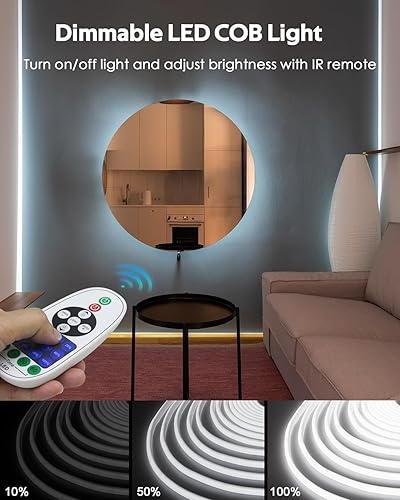 Miniatura 6 de AC 110V  120V COB Led Tira de luces 100FT30M Blanco Led Cuerda Lights+100FT COB Led Cuerda Luces al aire libre Led Tira de luces impermeables AC