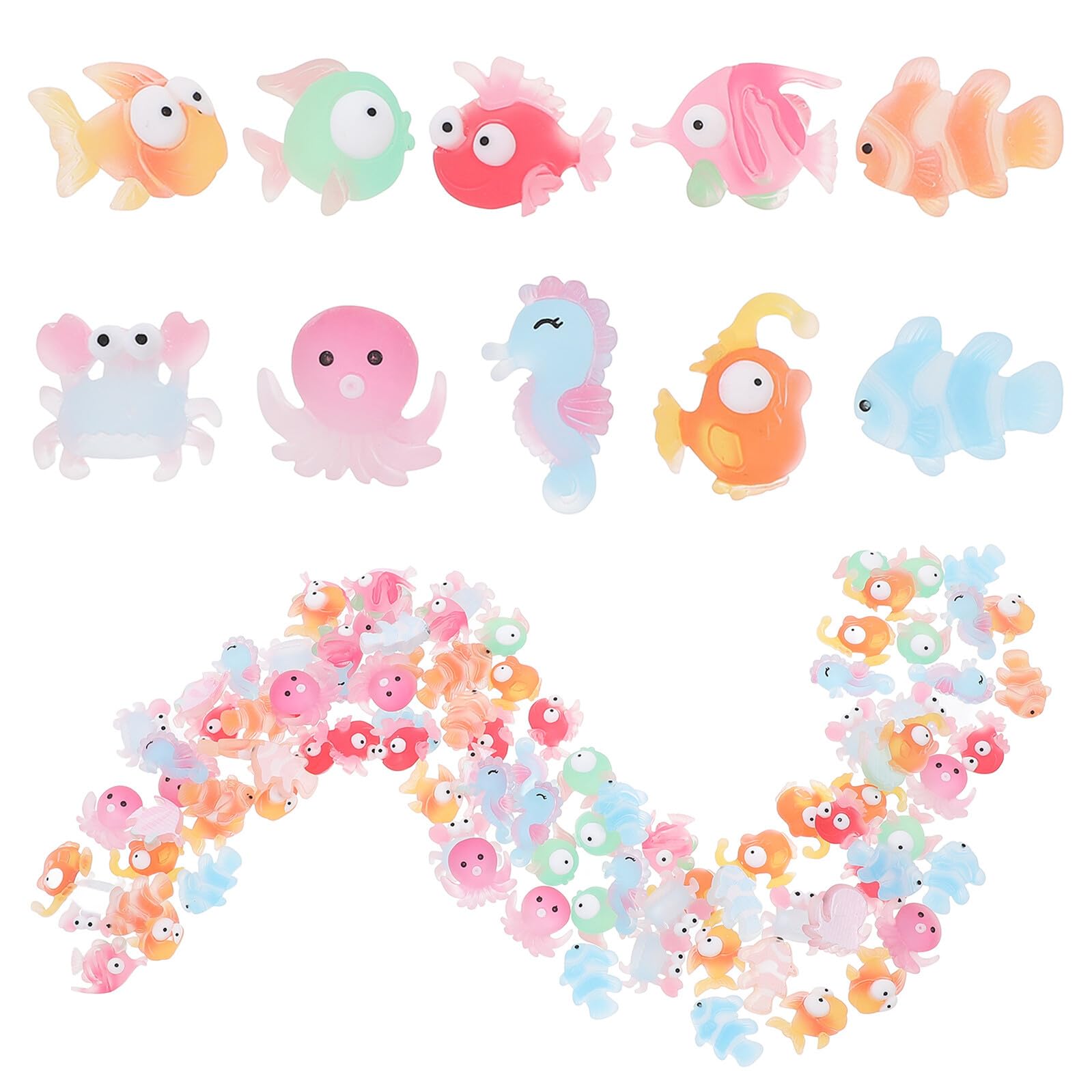 Mini figurines animaux marins résine 200 pièces pour décoration aquarium et loisirs