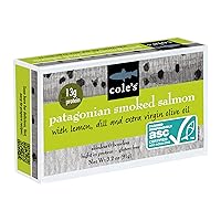 Vista 9 de COLE'S MARISCOS - Salmón ahumado empaquetado a mano en aceite de oliva, mariscos sin conservantes, pescado enlatado, alto en proteínas y omegas