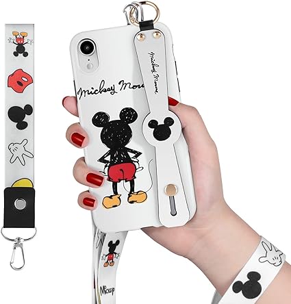 Amazon Co Jp Disney Iphone Xrケース ディズニーのミッキーマウスが特徴 丈夫な外装 傷や衝撃から保護 リストストラップとランヤード付き Iphone Xr 6 1インチ 18用 家電 カメラ