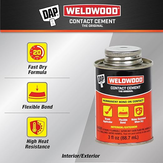 DAP Weldwood Cemento de Contacto Original, Tan, 3 Onzas miniatura 2