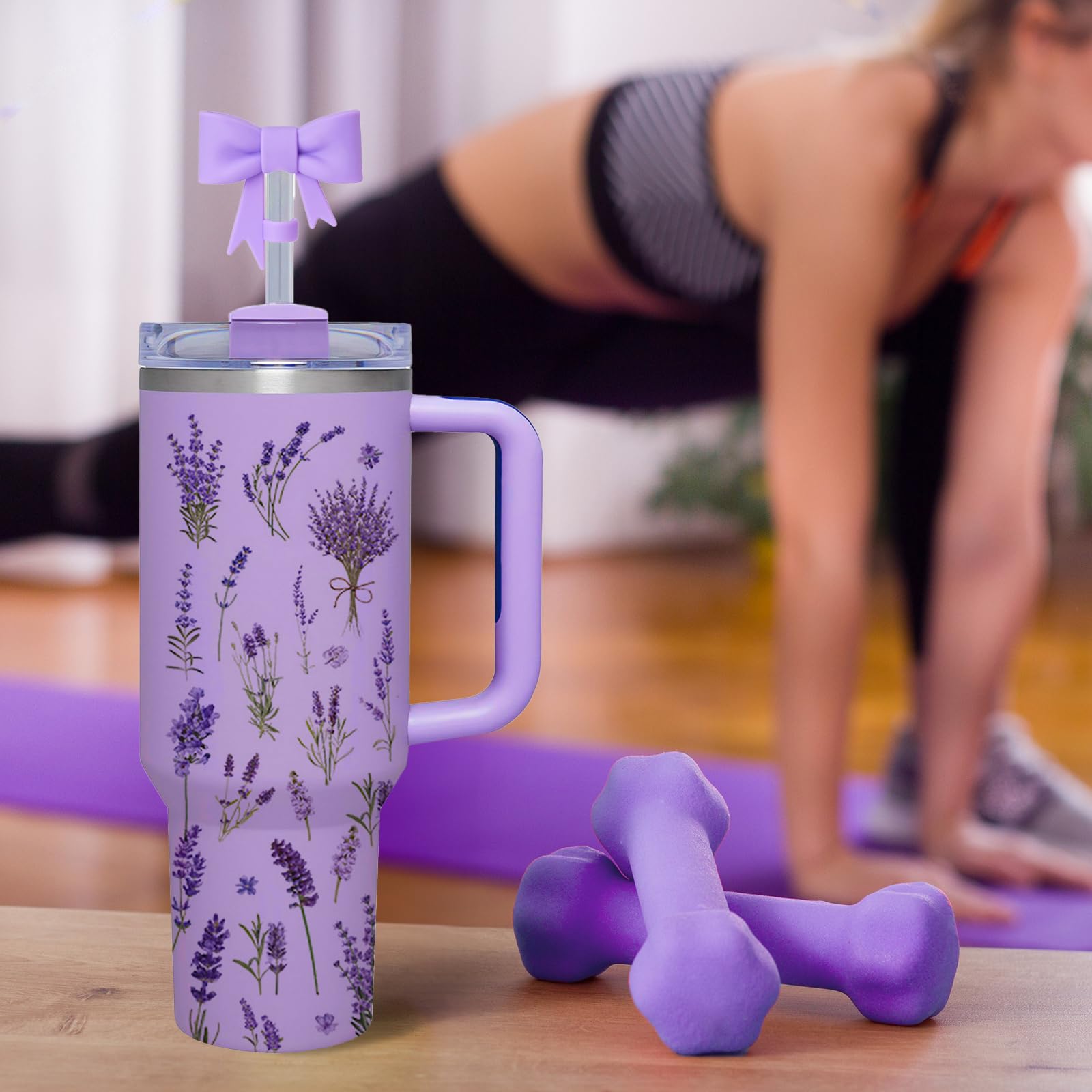 Stanley Cup Aufkleber Set – Wasserfest, Mit Blumen & Strohabdeckungen, Individuell Dekorierbar