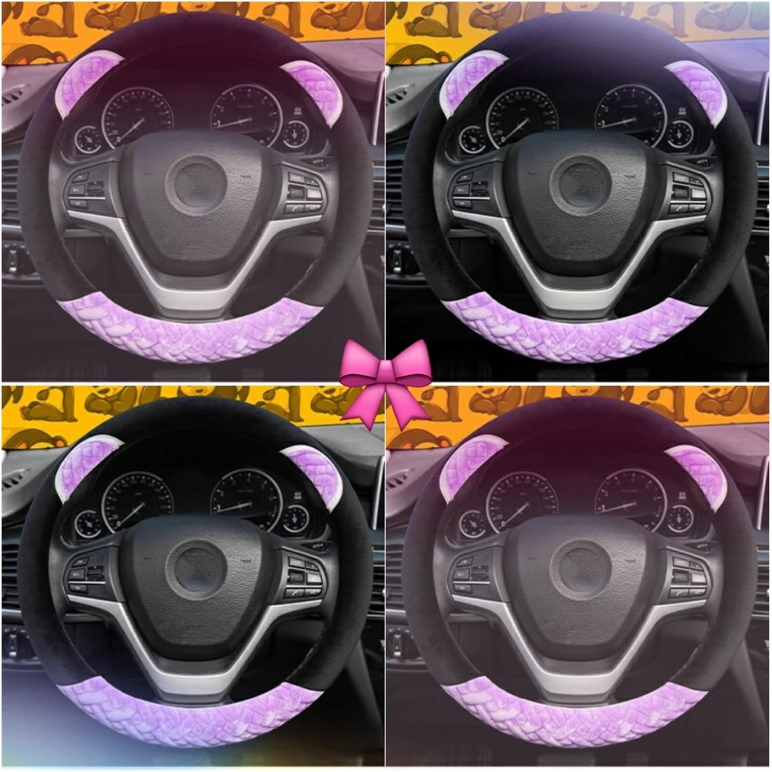 Car Steering Wheel Cover for Car Steering Wheel Cover Plush Auto Accessories Multi-Car Applicable Comfortable Driving (Color : 4#)