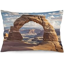 VTCTOASY Luxury Plush Throw Pillow Covers 12 "x20, Lumbar Support Decorative Rectangle Pillowcases, Cozy Soft Arches National Park Pillow Case Cushion Cover for Living Room Sofa Bedroom Car