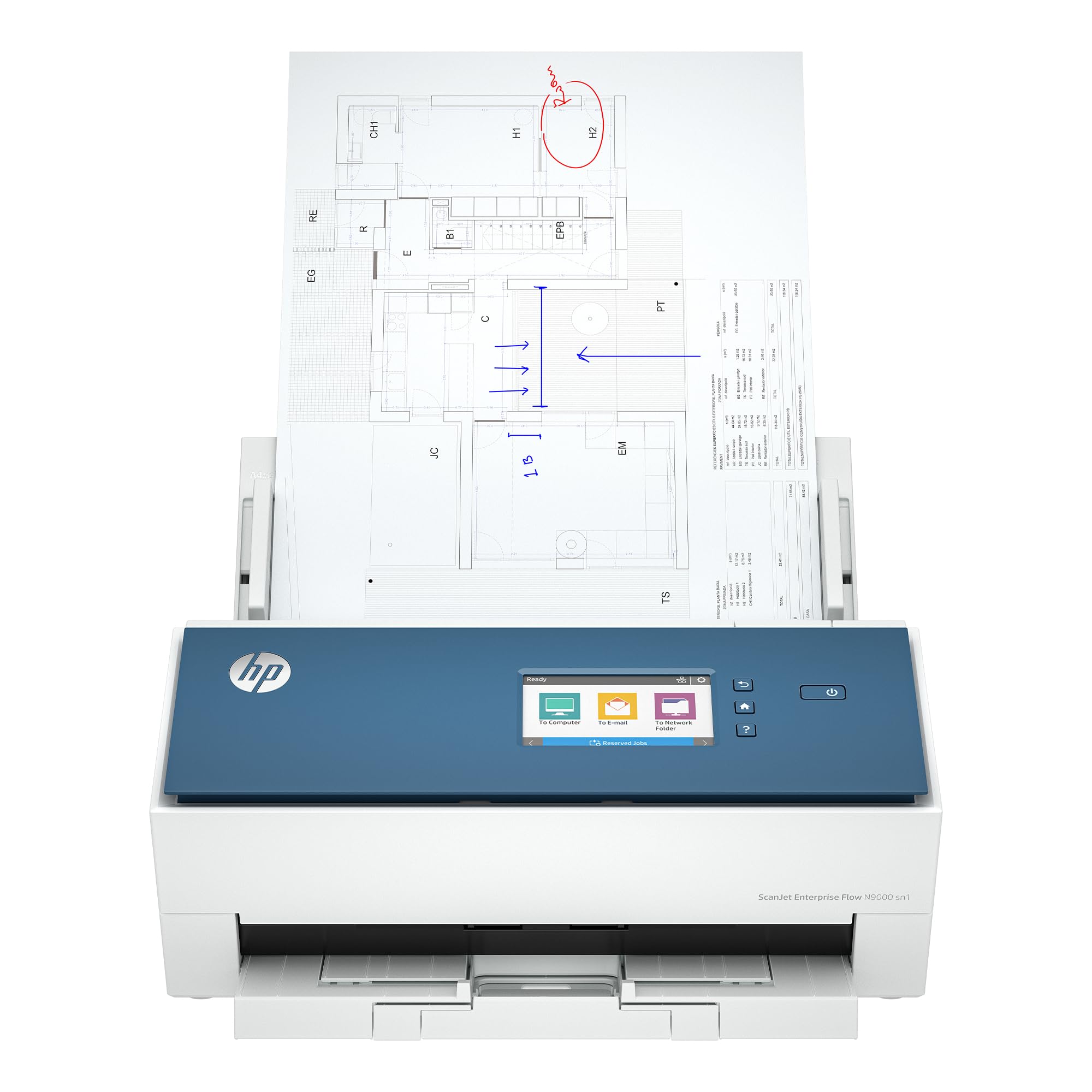 HP ScanJet Enterprise Flow N9000 sn1, Fast 2-Sided Scanner with auto Document Feeder, Best for Office (8Q4W1A)