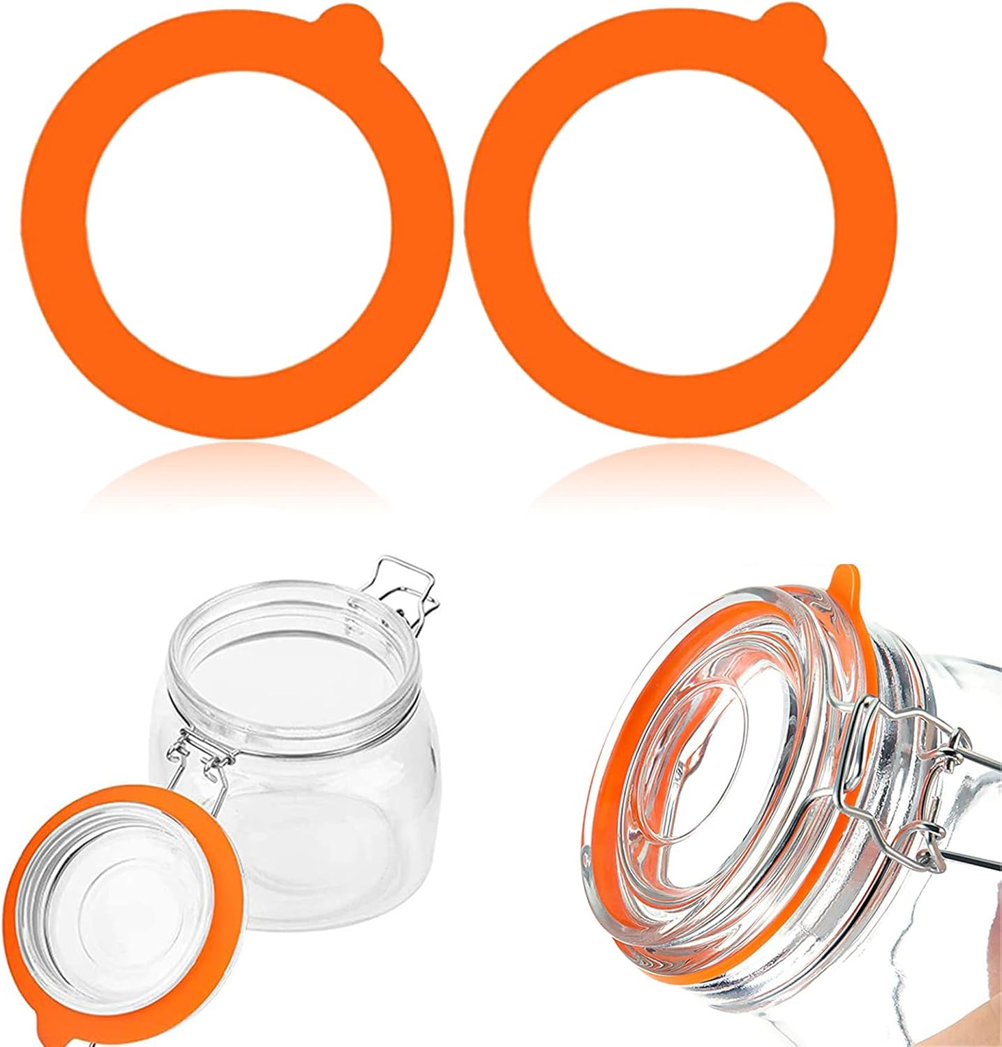2Pcs Silicone Jar Gaskets Replacement, Silicone Replacement Gaskets