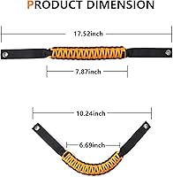 Vista 9 de Asas de Agarre para Barra Antivuelco para Ford Bronco 2021 2022 2023 2024 2025 de 2 Puertas 4 Puertas Accesorios Mango de Agarre de Paracord, Sin