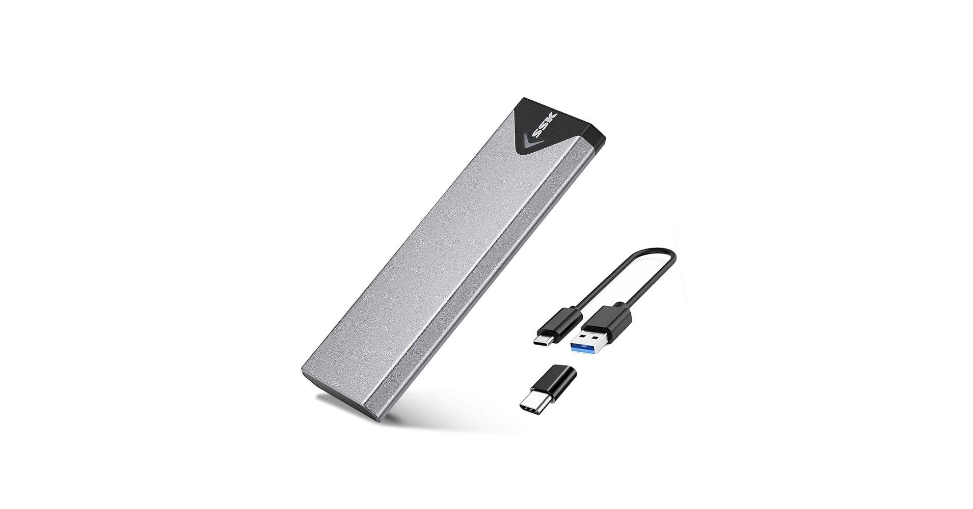 SSK Aluminum USB 3.2 Gen 1 M.2 SATA SSD Enclosure Adapter, External NGFF Based M.2 Solid State Drive Enclosure Reader, ONLY for SATA SSD