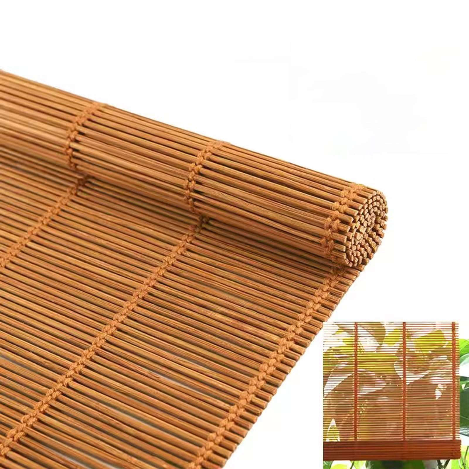 Eiauiuo Rustic Bamboo Blinds – Blackout, UV Protection, Soundproof Side-Pull Blinds For Windows, Doors, Balconies, Gardens & Gazebos – Privacy Screens For Partition Walls & Outdoor Use(Width 110cm,Hig