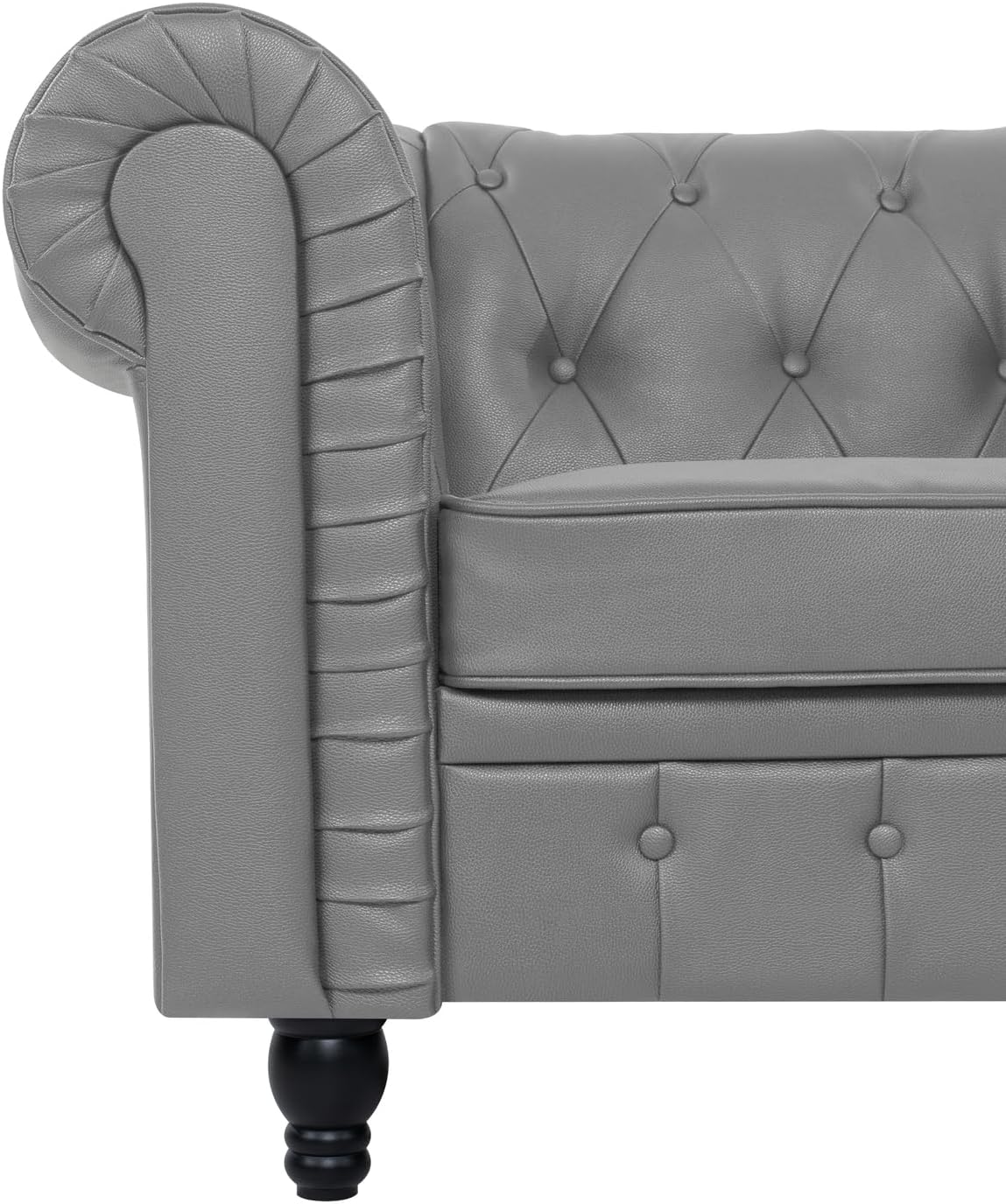 Naomi Home Modern Office Loveseat Sofa for Reception & Lobby – Faux Leather Couch with Plush Cushions, Solid Wood Frame, Button Tufted Design