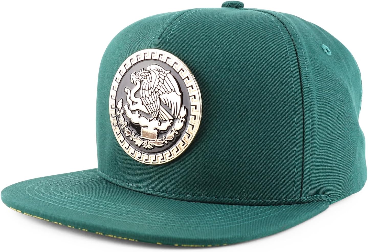 Trendy Apparel Shop Metal Mexico Eagle Decorated Flatbill Snapback Baseball Cap
