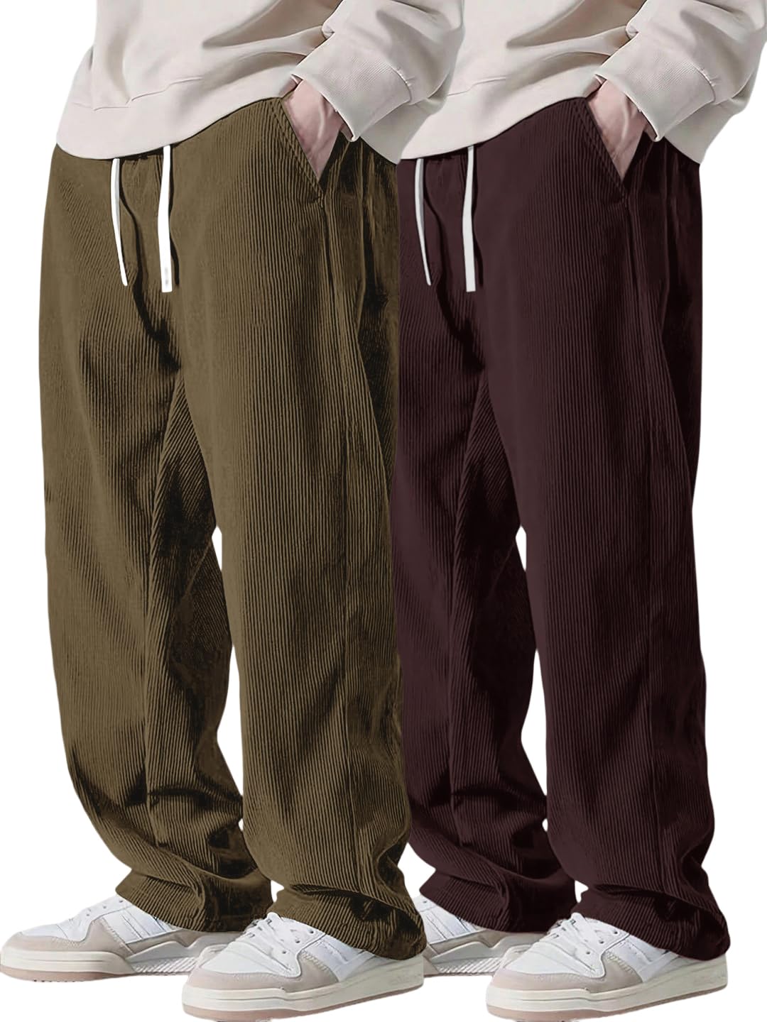 pinkmint Men’s Poly-Lycra Loose Fit Trousers, Korean-Style Casual Pants with Side Pockets, Comfortable Travel (Available in Plus Sizes)-picture-34