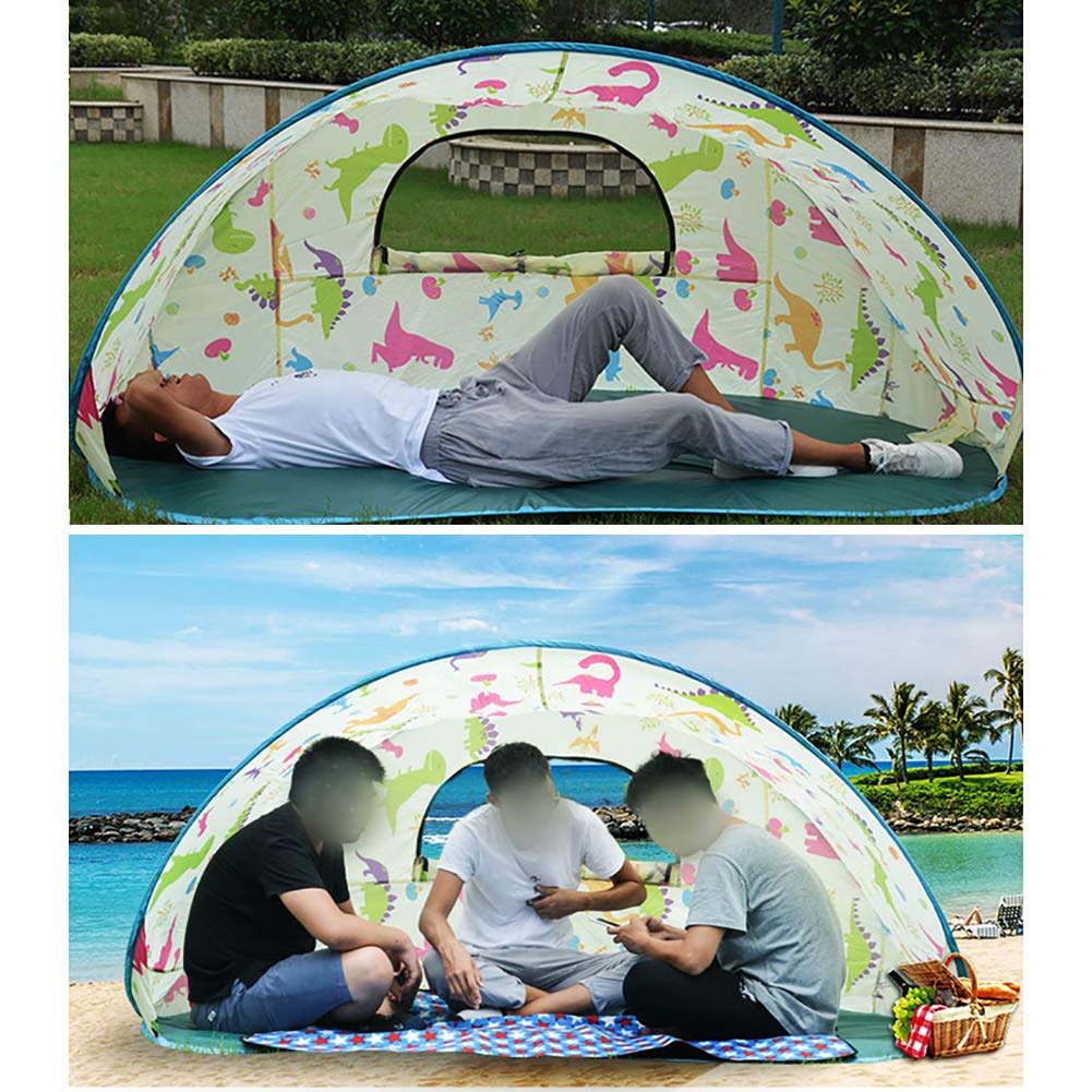 Pop Up Tente De Plage Abri Solaire,Anti UV Automatique Ombre De Plage avec Plancher étendu,Portable Lumière Abri De Plage 1-2 Personne