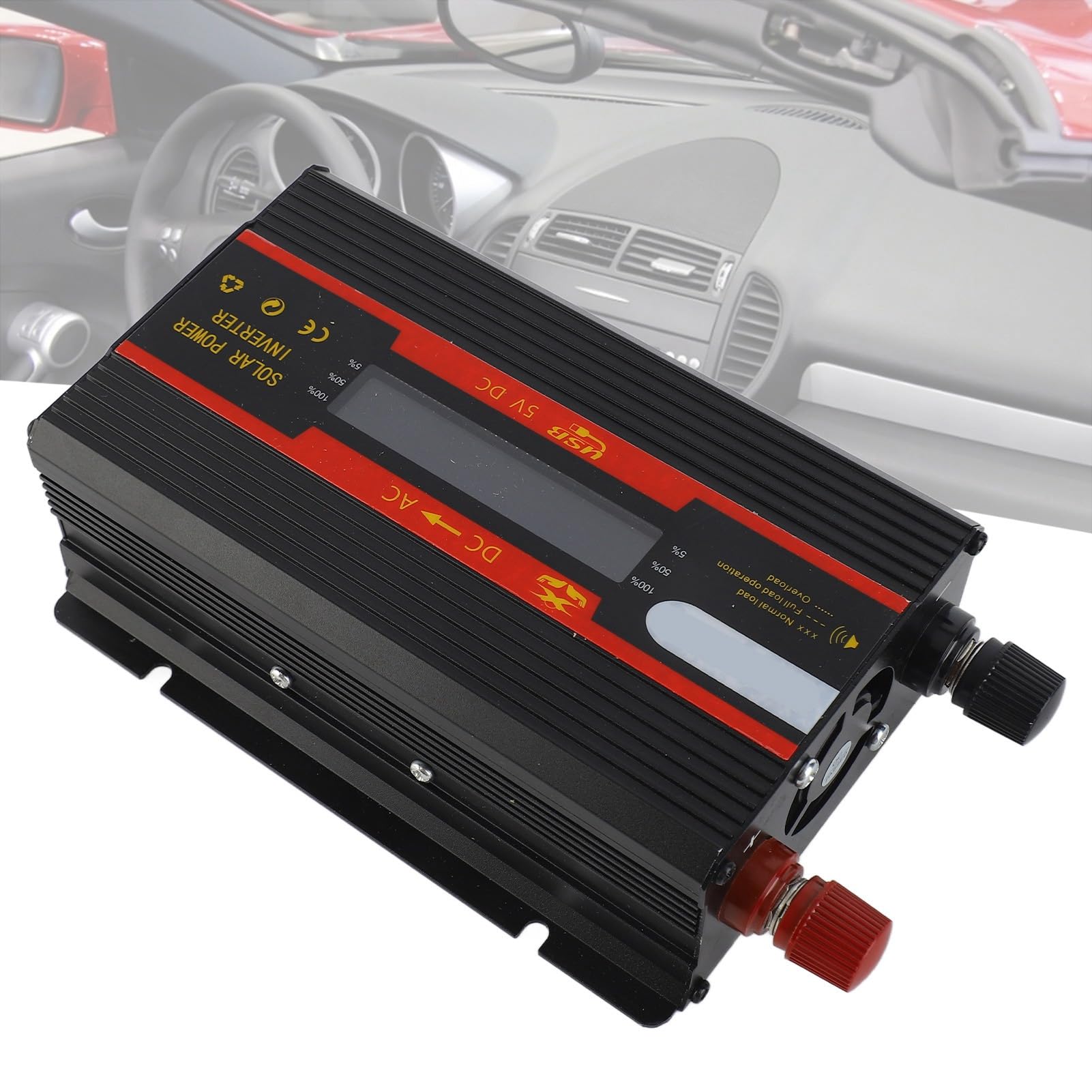 Przetwornica Samochodowa DC 12 V na AC 220 V 3000 W Potężny Zmodyfikowany Konwerter Mocy Sinusoidalnej do Przygód na świeżym Powietrzu i Sytuacji Awaryjnych Konstrukcja Aluminiowa