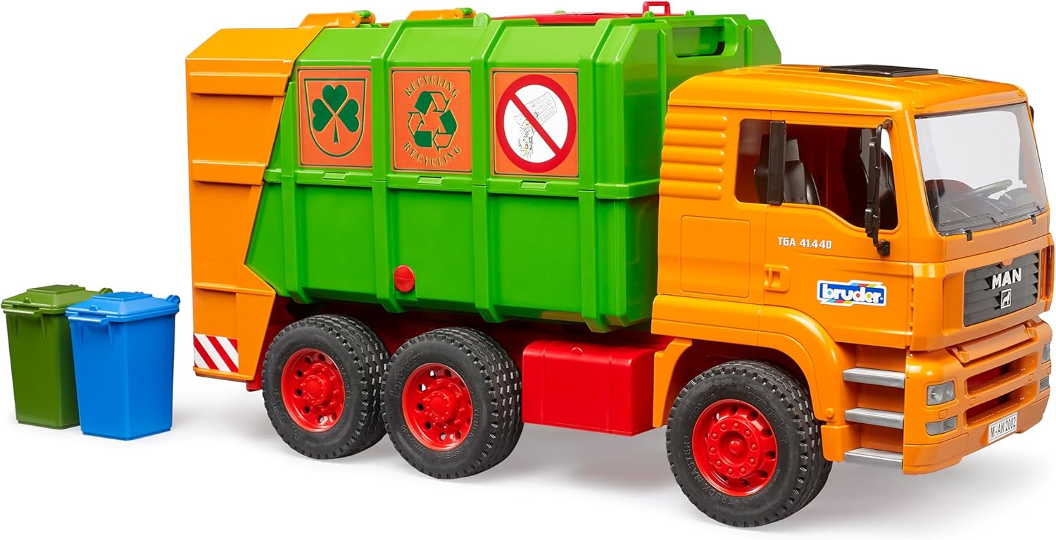 Bruder Man TGA Garbage Truck, 50 Years Special Limited Edition, 1:16 Scale Vehicles, Rubbish Car, Trash Collection, Garbage Truck