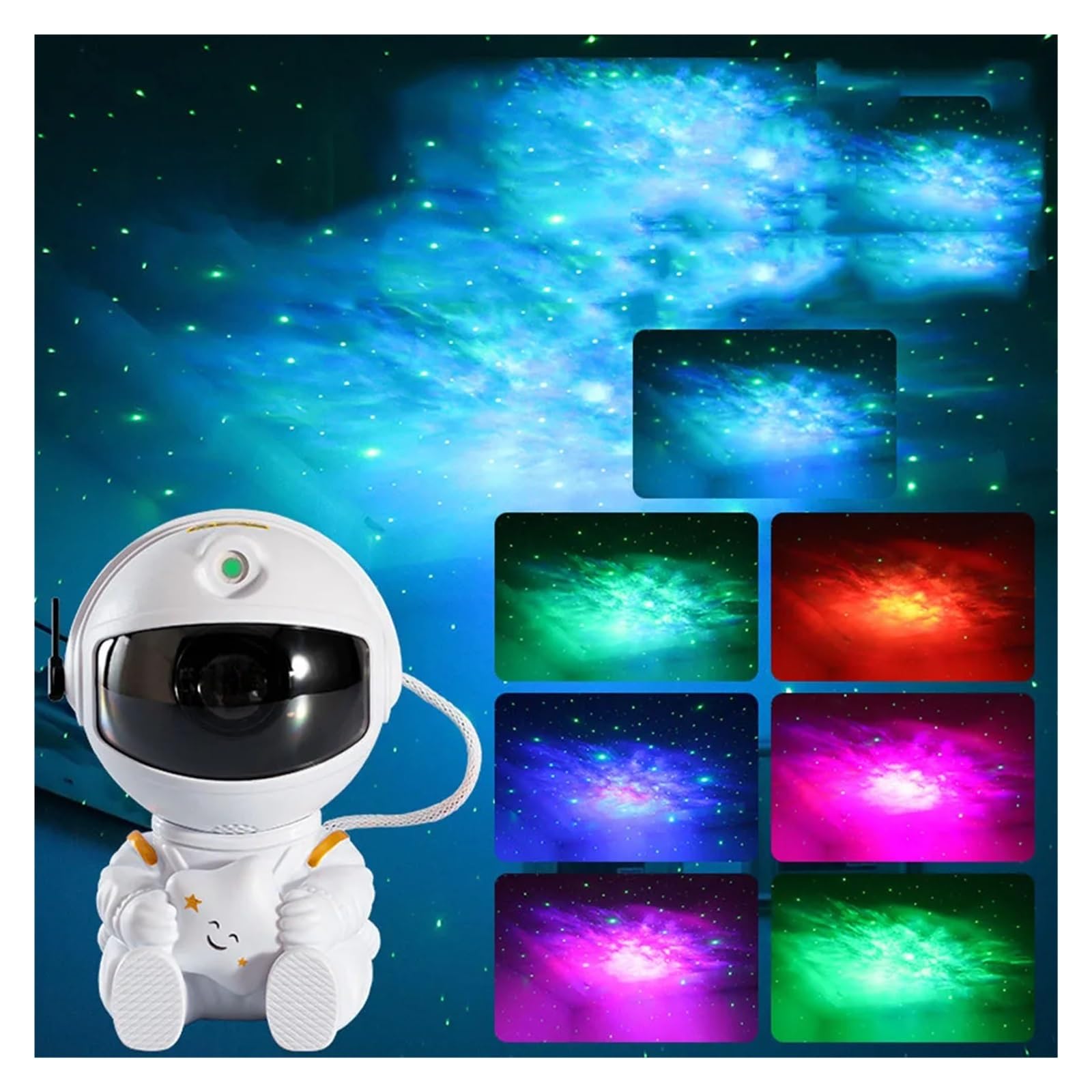 Projekcja Światła Spaceman Star Galaxy LED Projektor Nocne Światło Lampa Ambient Do Dekoracji Pokoju Sypialni Prezent Na Imprezę Świąteczną Projekcja W Wysokiej RozdzielczośCi(White hold the star)