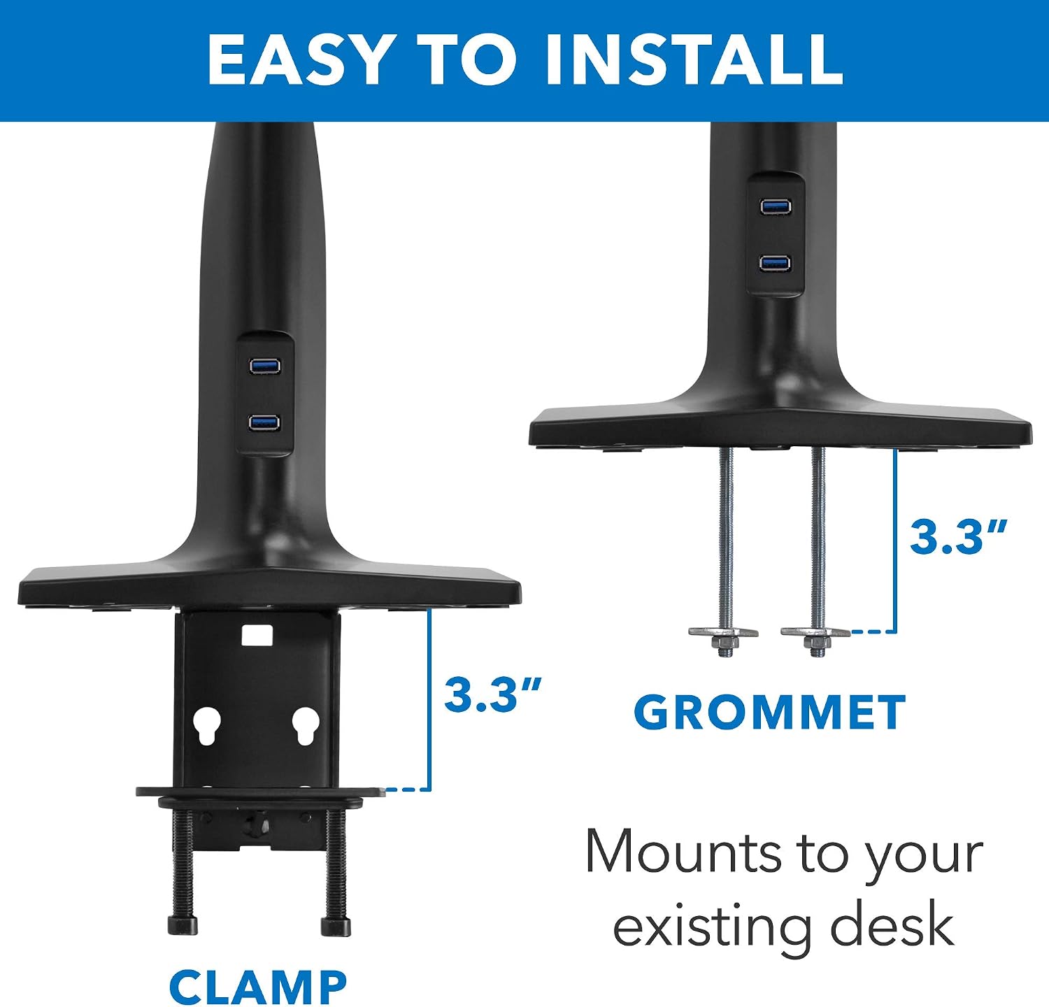 Get Special Price Mount-It! Dual Monitor Sit Stand Workstation with Gas Spring Arm | Height Adjustable Standing Desk Converter | 2 Integrated USB 3.0 Ports | VESA 75 100 | C-Clamp and Grommet Base New Deal Mount-It! Dual Monitor Sit Stand Workstation with Gas Spring Arm | Height Adjustable Standing Desk Converter | 2 Integrated USB 3.0 Ports | VESA 75 100 | C-Clamp and Grommet Base