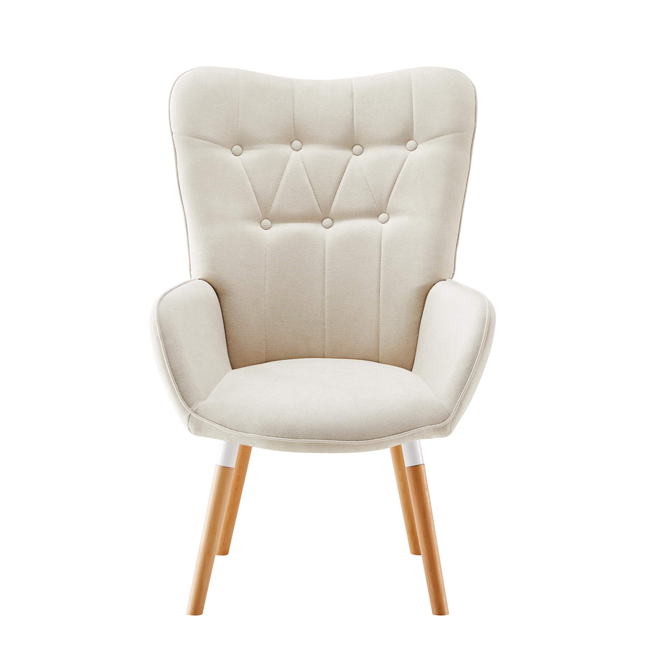 HOME DESIGN & CONFORT® Butacas de Salón Especial de Tela | Sillón Relax con Diseño Moderno y Ergonómico (Requiere Montaje) (Beige sin Botones)