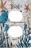 Vista 113 de Funky Retro Vintage 70s 60s Boho Hippie Hongo Botánico Floral 2 Gang Interruptor de luz de palanca doble Placa de pared Cubierta de toma