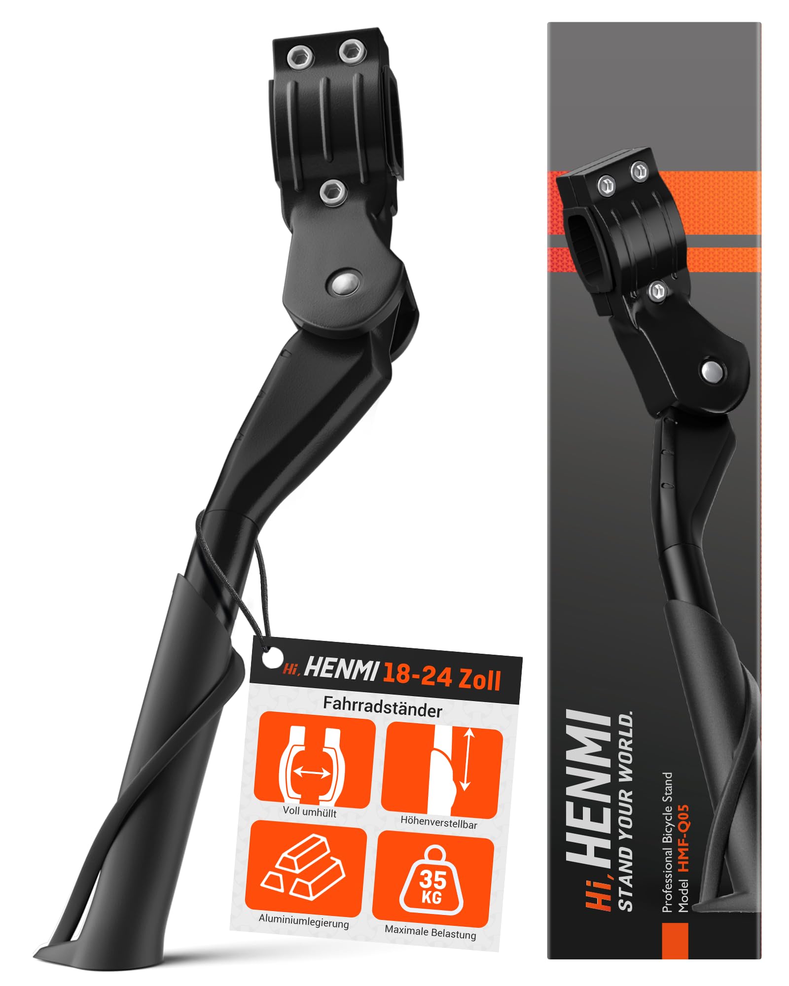 HENMI Fahrradständer Ständer,Höhenverstellbar Fahrrad Ständer, rutschfest Stabil Fahrradständer für Mountainbike, Rennrad (Fahrradständer 18-24 Zoll)