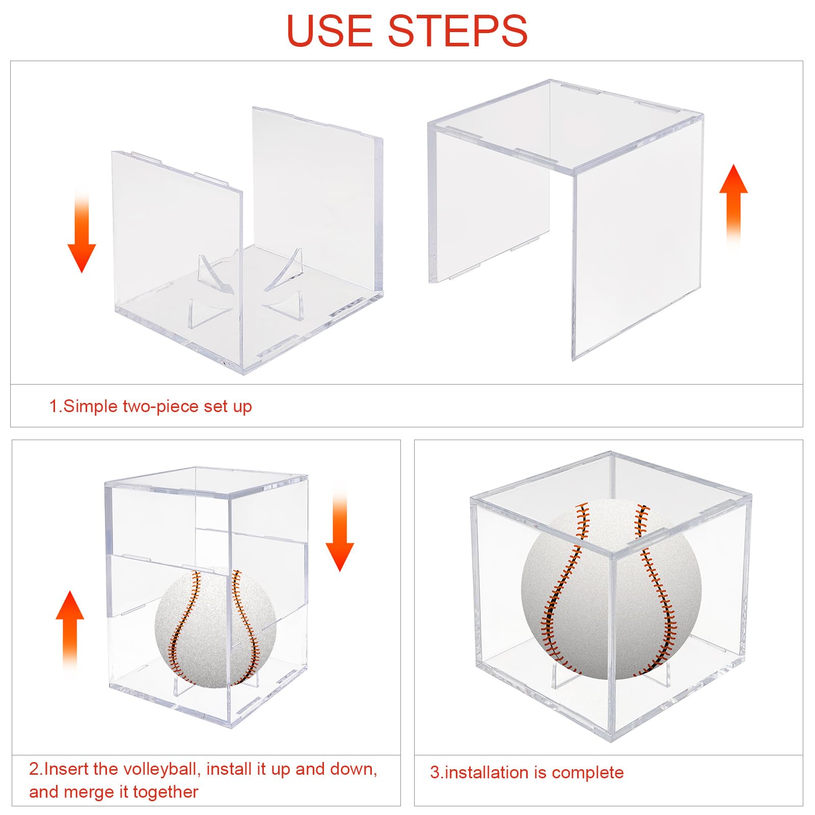 Tobefore 3.15-Inch 6-Pack Baseball Display Case-Collector display case transparent acrylic,stackable design - Image 3