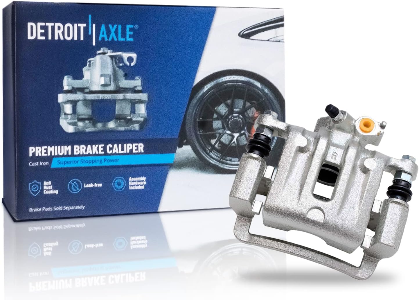 Detroit Axle - Rear Brake Kit for Chevy Captiva Sport Equinox GMC Terrain Pontiac Torrent Saturn Vue, Disc Brake Caliper Ceramic Brake Pads Replacement