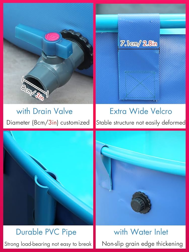 【匿名配送】Swimming Pool Above Ground Swimming Pool Rectangular Pool, Metal Frame