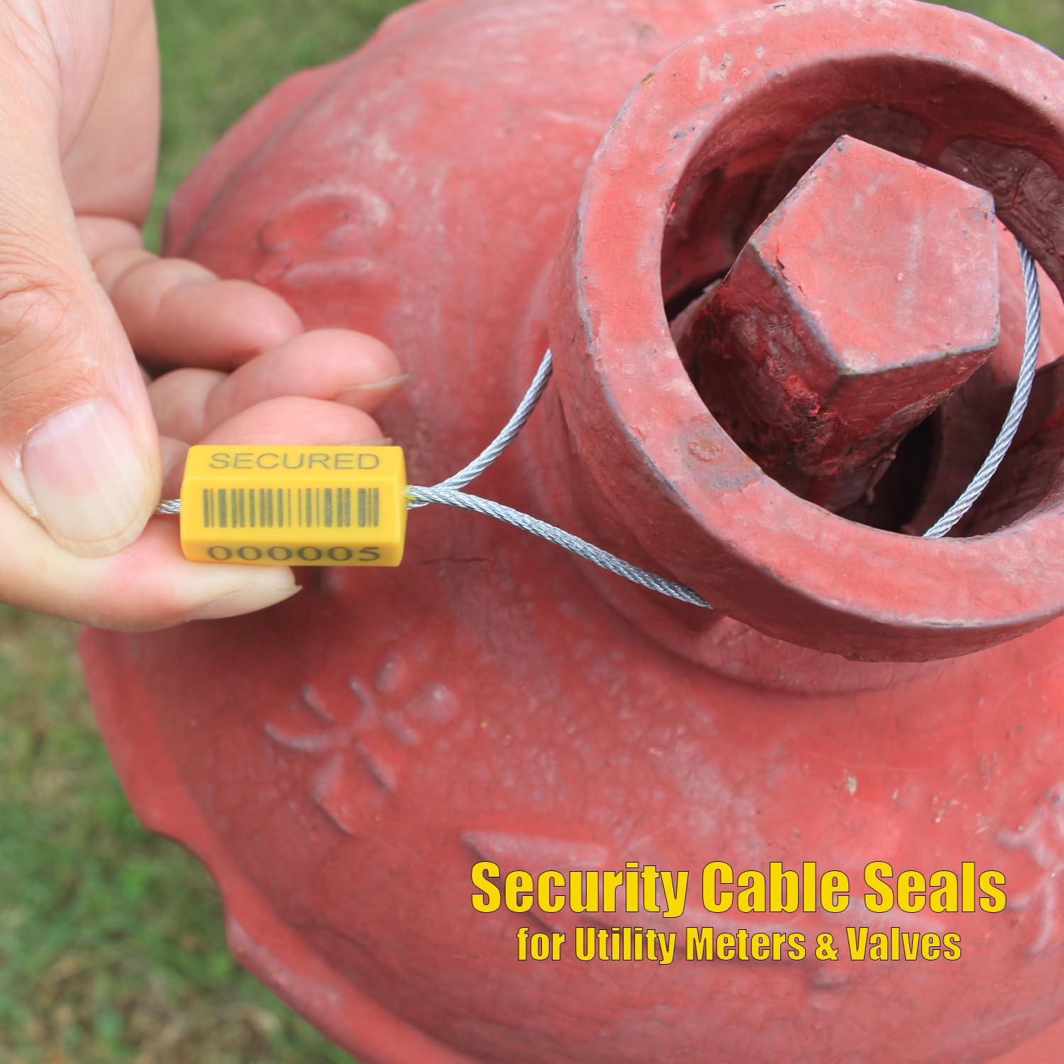 100 sellos de cable de seguridad con código de barras de 1,8 mm x 11,8 cm para camión, remolque, contenedor y envío de carga (correa de alambre de acero Pull-Tite, candado autobloqueante a prueba de