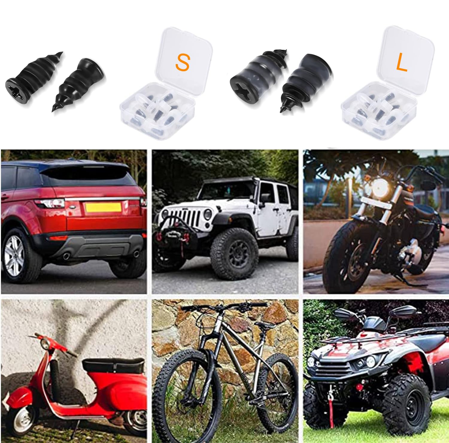 Zestaw do naprawy opon, 20 sztuk awaryjnych gwoździ próżniowych do naprawy opon, zestaw naprawczy do samochodów, motocykli, pojazdów, ciężarówek (10S + 10L)