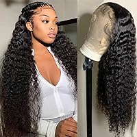 Vista 11 de Pelucas de 30 Pulgadas con Malla Frontal de Onda Profunda de Cabello Humano 180% de Densidad 13x4 Pelucas de Malla Frontal HD Transparente