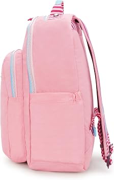 Kipling Women's Seoul 15 Laptop Backpack, Durable, Roomy with Padded Shoulder Straps, Built-in Protective Sleeve, Coral Sea C, 12.75''L x 17.25''H x 8''D, Seoul 15 Laptop Backpack, Durable, Roomy