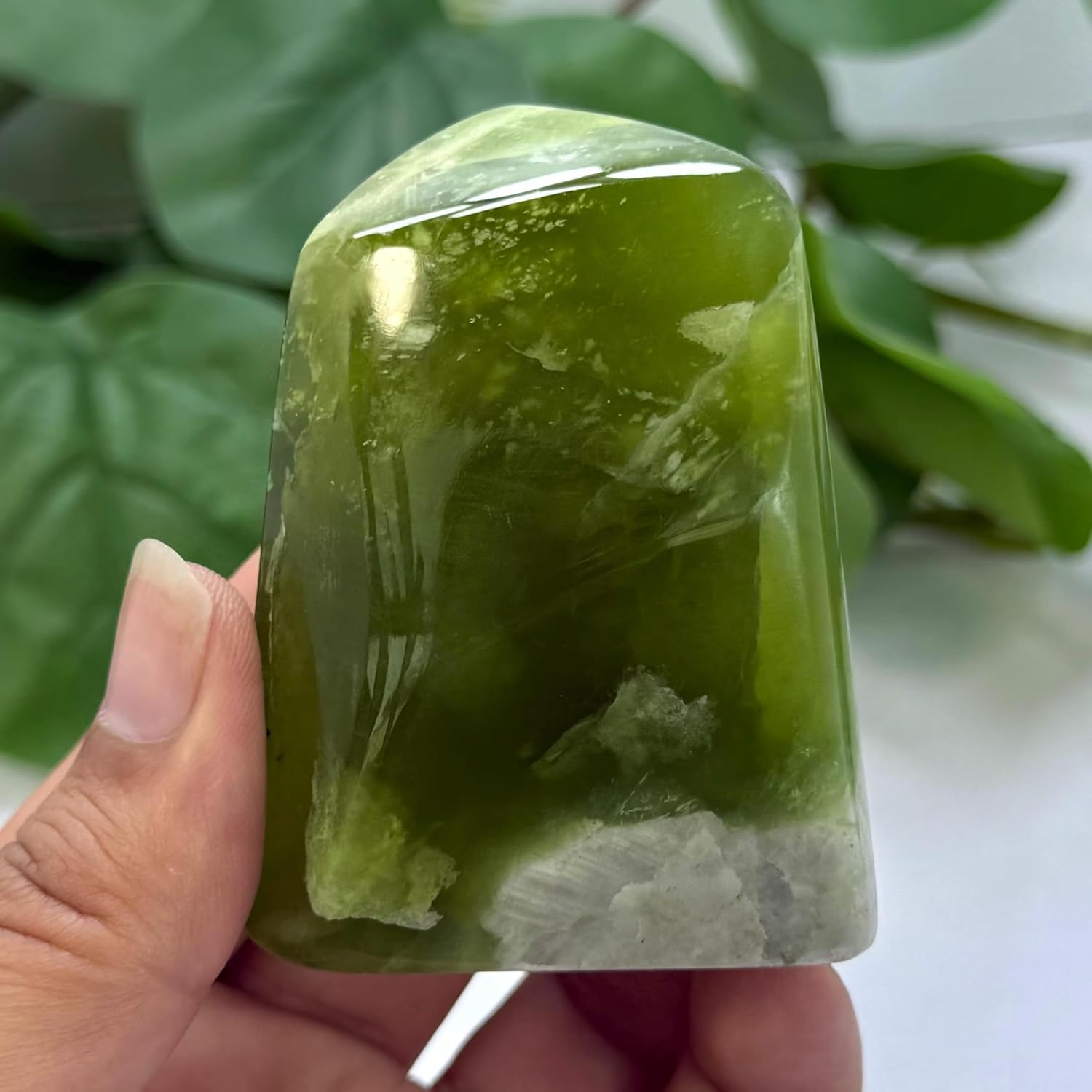 Polished Green Jade Freeform Stone, Natural Freeform, Healing Gemstone Decor