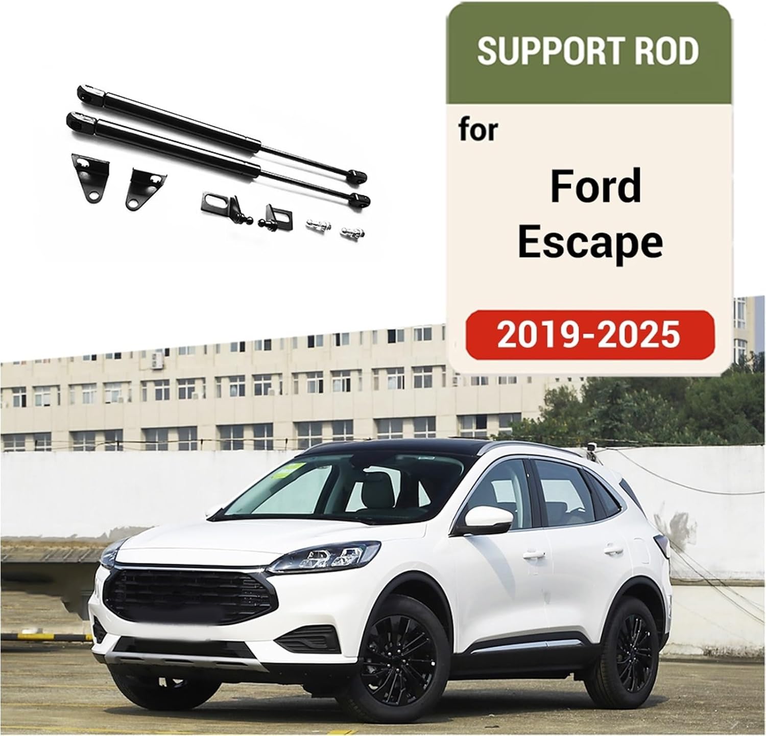 Compatible With Escape 2020-2025 Car-Styling Refit Bonnet Hood Gas Shock Lift Strut Bars Support Rod Accessories(Piano Black)