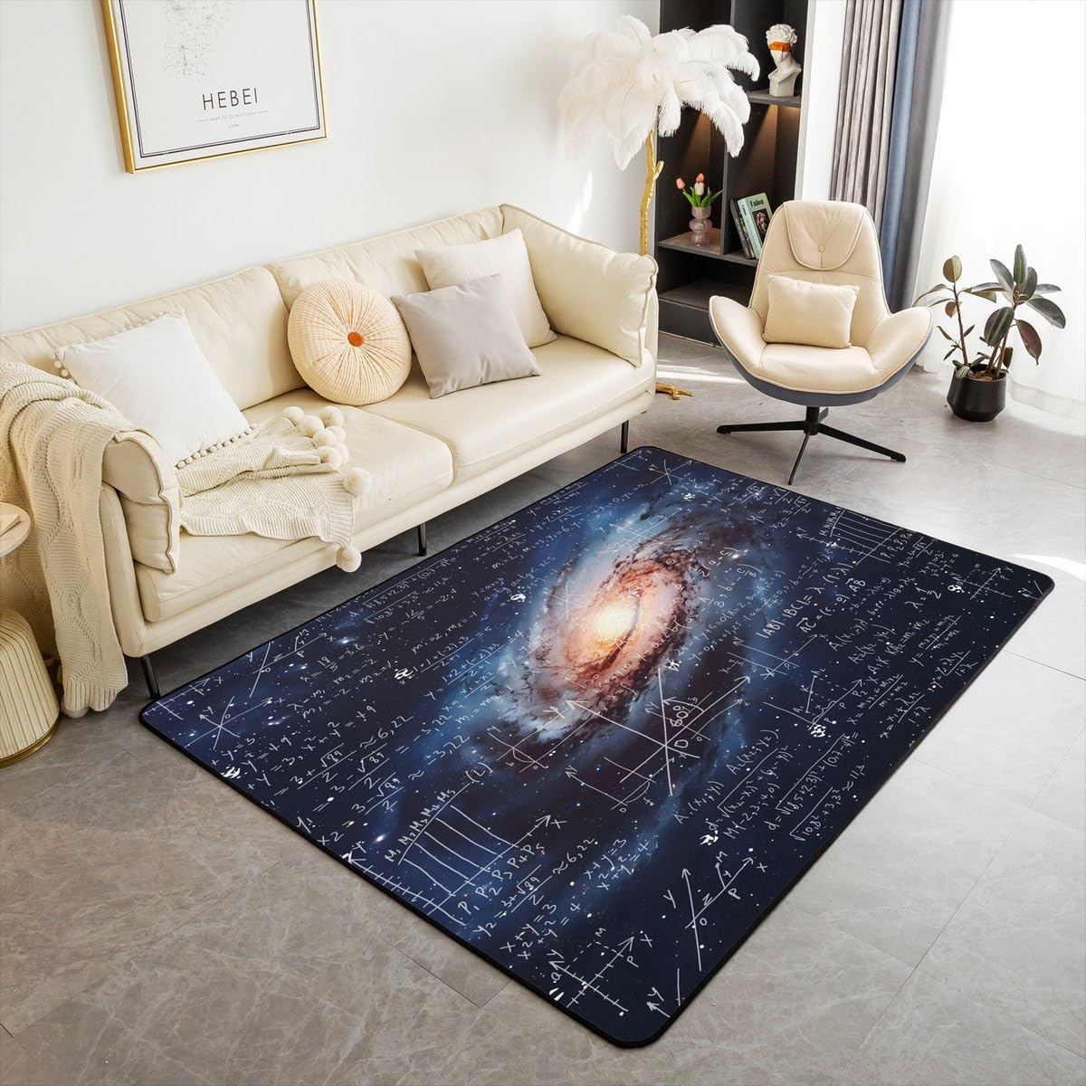 Amazon.com: Feelyou Math Equation Area Rug 3x5 Kids Outer Space Galaxy ...