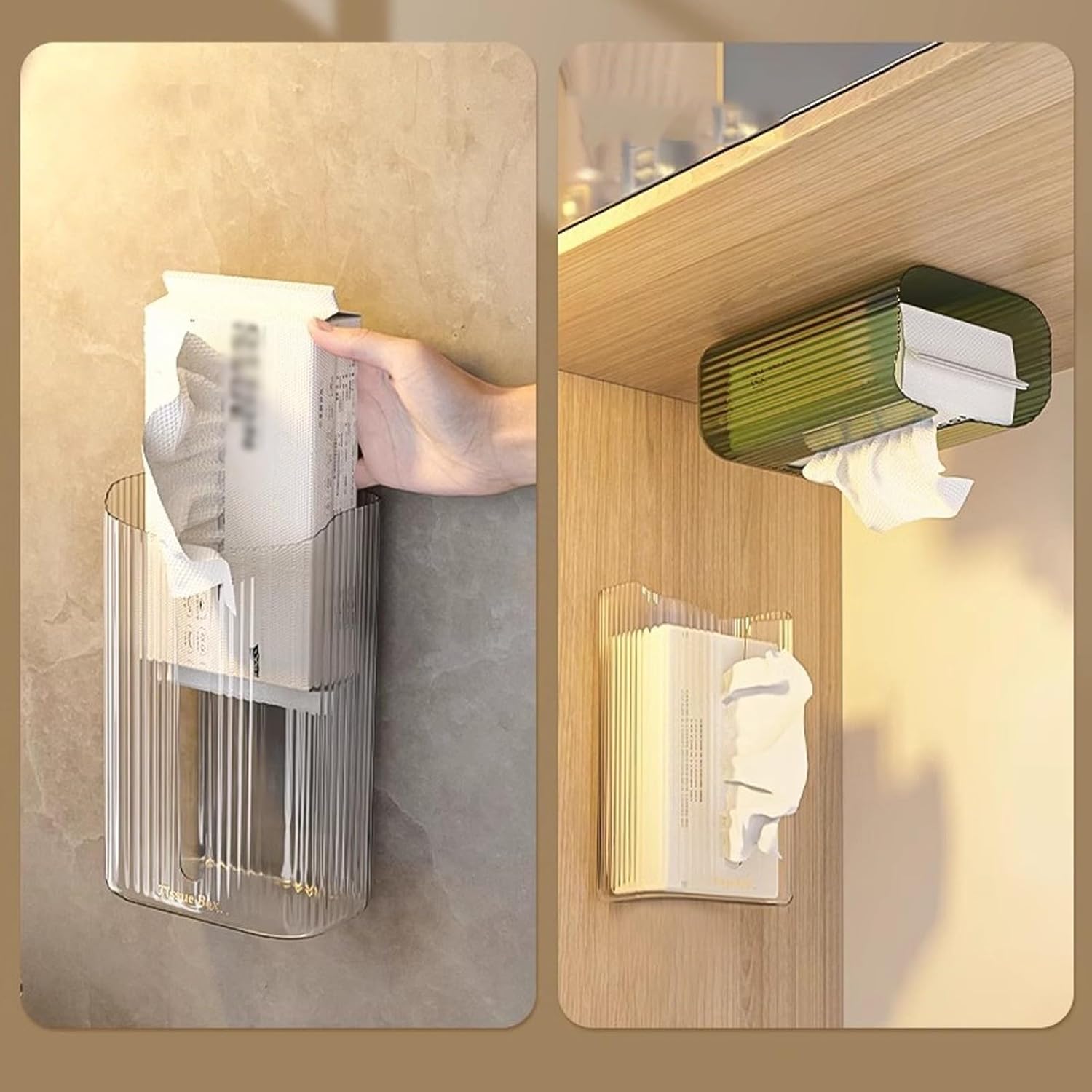 WALDOR Tissue Box Holder Wall Hanging Tissue Holder, Plastic Toilet Paper Holders, Tissue Cover Box for Kitchen Bathroom Decorative Napkin Holder (Color : C)