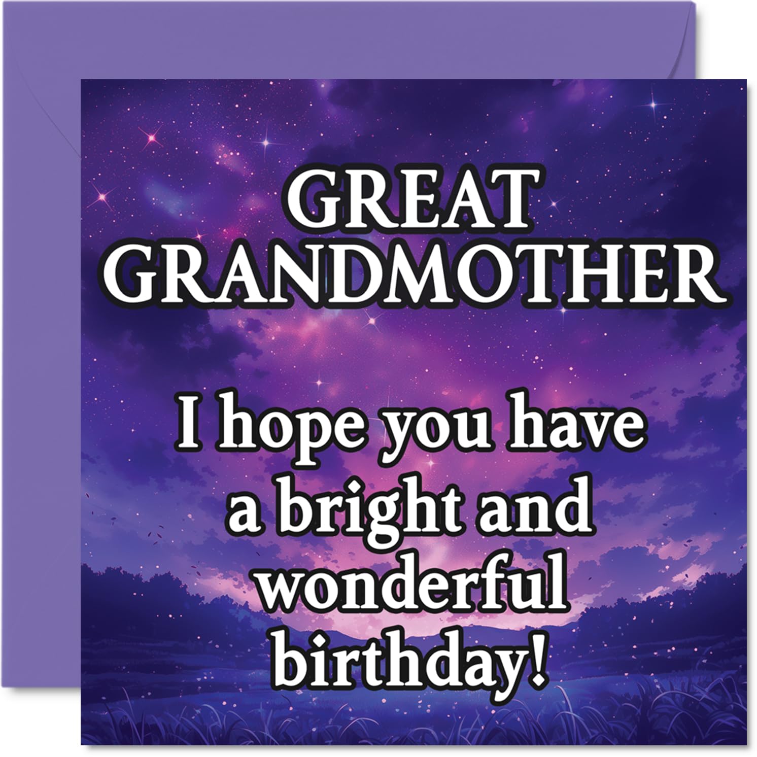 Stuff4 Great Grandmother Birthday Card, Magical Night Sky