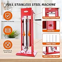 Vista 4 de Hakka 15 Pound Sausage Stuffer 2 Speed Stainless Steel Vertical Sausage Maker by HAKKA BROTHER